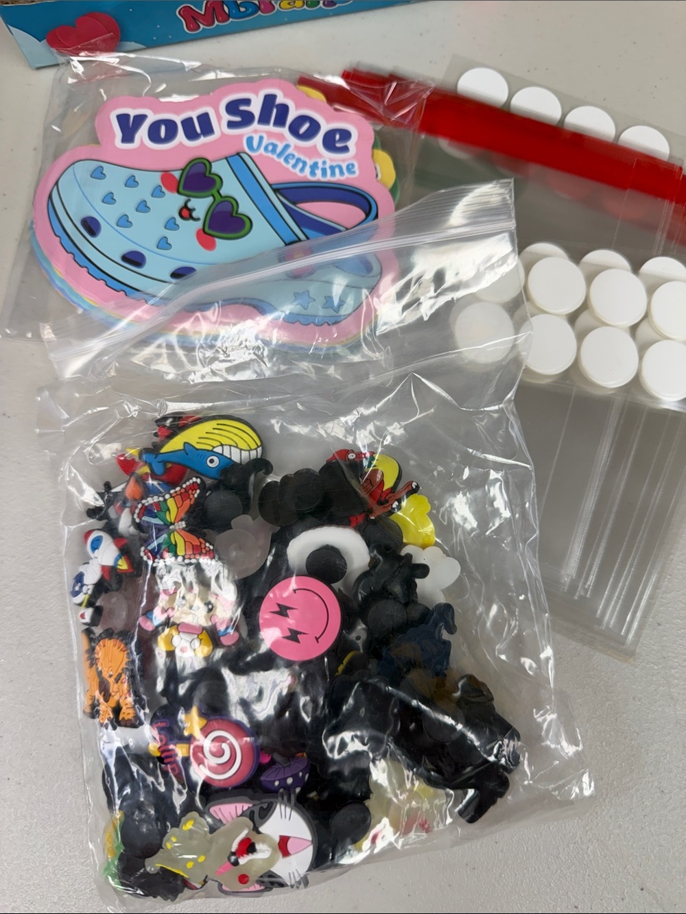 You Shoe Valentine Shoe and Bag Charms - Assorted Colorful Jibbitz cards, bags 1